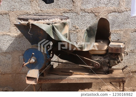 A crusher in use in a rural area of the Federal Capital Territory of Nigeria. A crusher in use in a rural area of the Federal Capital Territory of Nigeria. 123016982