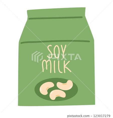 Illustration of a Soy Milk Pack of Soy Milk 123017279
