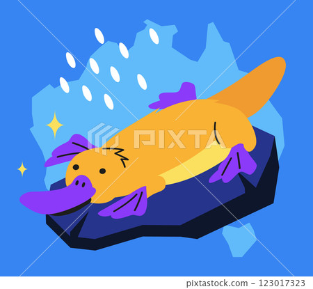 Australian cute platypus - modern colored vector illustration Australian cute platypus - modern colored vector illustration 123017323
