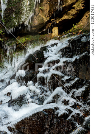 Scenery of a frozen waterfall Scenery of a frozen waterfall 123017482