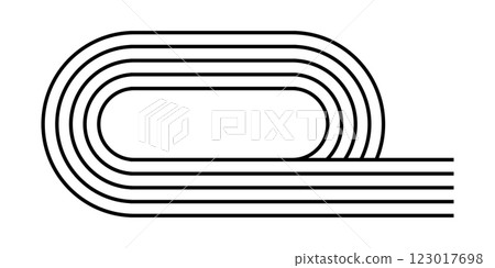 Rounded lines. Geometric figure in trendy boho style. Minimalistic design element for modern template. Vector graphic illustration 123017698