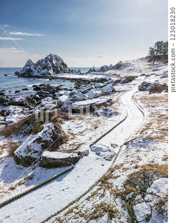 "Aomori Prefecture" Winter scenery of Nakasuka and Tanesashi Coast, Hachinohe City "Aomori Prefecture" Winter scenery of Nakasuka and Tanesashi Coast, Hachinohe City 123018230