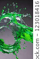 Water splash art of fluorescent green and transparent water colliding with each other Water splash art of fluorescent green and transparent water colliding with each other 123018416