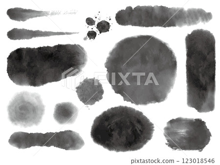 一組 13 幅日式墨水插畫 123018546