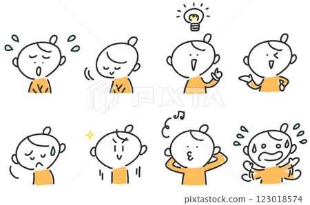 一群表情各異的女人：煩惱、沮喪、受到啟發、驚慌失措 123018574