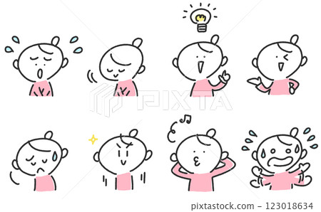 A set of women with various expressions: troubled, depressed, inspired, panicked A set of women with various expressions: troubled, depressed, inspired, panicked 123018634