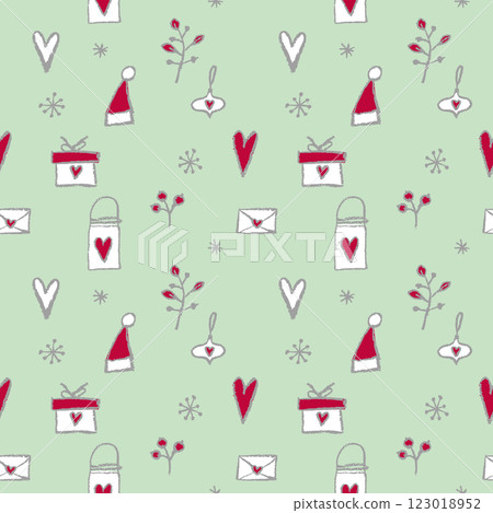 Merry Christmas Doodles. Seamless Decorative background. Merry Christmas Doodles. Seamless Decorative background. 123018952