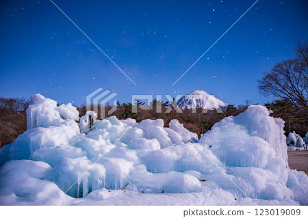 【山梨縣】西湖野鳥森林公園的星夜、冰雕和富士山 123019009