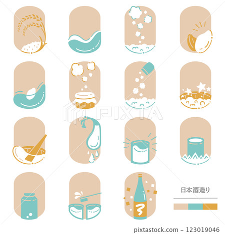 清酒釀造圖標集 123019046