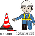 檢查工地安全錐安裝情況的圖示 123019135