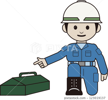 工人開始工作前檢查工具的插圖 工人開始工作前檢查工具的插圖 123019137