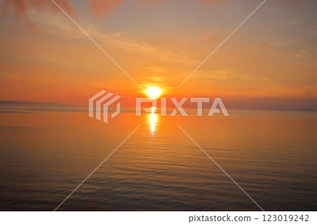 Sunset on the coastline 123019242