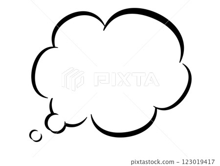 Speech bubble_simple fluffy cloud type_thoughts_speech bubble left_white background Speech bubble_simple fluffy cloud type_thoughts_speech bubble left_white background 123019417