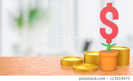 The Dollar symbol in plant for Business concept 3d Rendering. 123019475