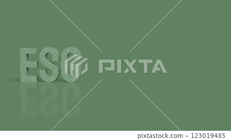 The ESG on green Background for eco concept 3d Rendering. 123019485