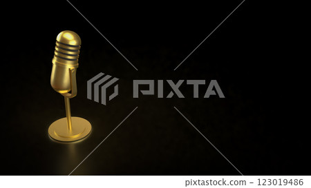 Microphone for  podcast or Radio live concept 3d Rendering. 123019486