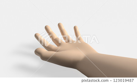 The Hand on white Background 3d Rendering. The Hand on white Background 3d Rendering. 123019487
