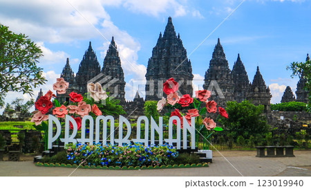 Beautiful Landscape Prambanan Temple complex in Yogyakarta, Indonesia Beautiful Landscape Prambanan Temple complex in Yogyakarta, Indonesia 123019940