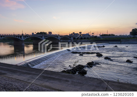 Mukogawa River at dawn Mukogawa River at dawn 123020103