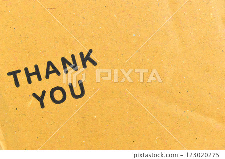 thank you wording on cardboard box texture background thank you wording on cardboard box texture background 123020275