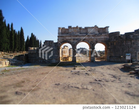 土耳其，棉花堡，希拉波利斯遺址，立體模型風格 123021124