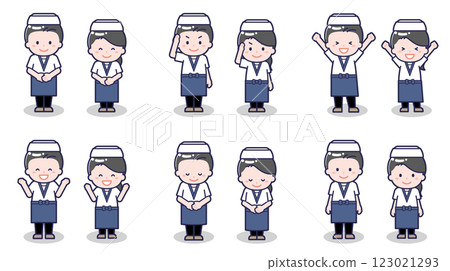 壽司廚師,男性和女性 01 壽司廚師,男性和女性 01 123021293