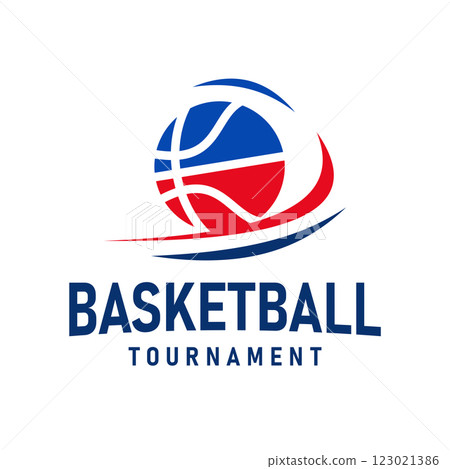 Simple basketball logo design. American Basketball Club Basketball Club Logo Sports Template 123021386