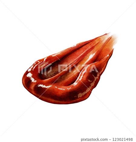 Watercolor tomato Barbecue Sauce 123021498
