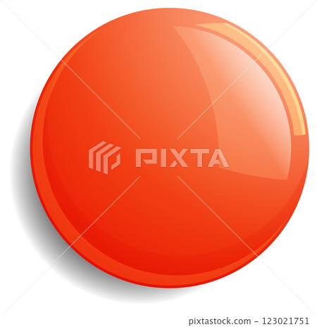 Bright Orange Sphere with Shadow 123021751