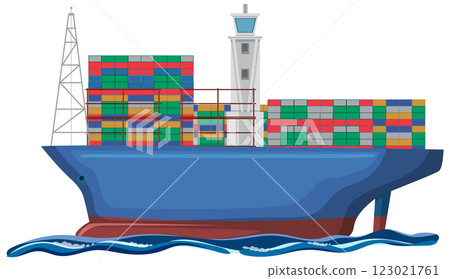 Cargo Ship with Colorful Containers Cargo Ship with Colorful Containers 123021761