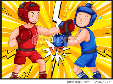 Dynamic Boxing Match Illustration Dynamic Boxing Match Illustration 123021776