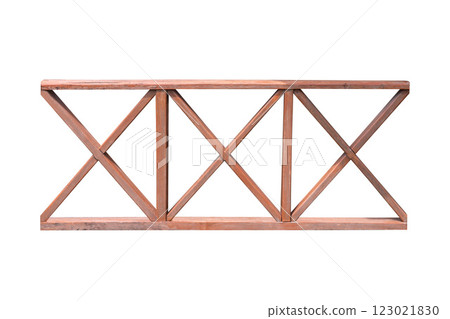 Wooden railing isolated on white background 123021830
