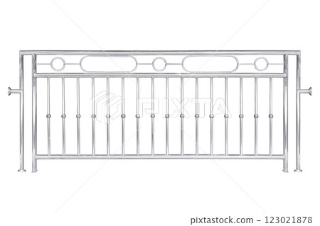 Stainless steel railing isolated on white background Stainless steel railing isolated on white background 123021878