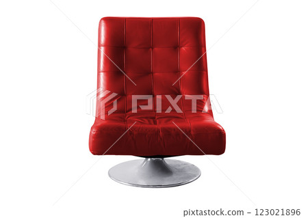 Red armchair. Modern designer chair isolated on white background 123021896