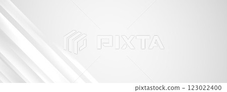 Diagonal grey gradient line background. Abstract silver striped wallpaper. Abstract gray tech backdrop. Oblique gris texture for graphic design, poster, banner, flyer, brochure, presentation. Vector 123022400