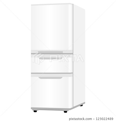 Simple three-door refrigerator illustration Simple three-door refrigerator illustration 123022489