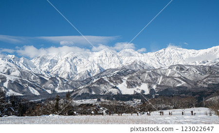 Winter Northern Alps and mountain ranges, Hakuba Village, Nagano Prefecture 123022647