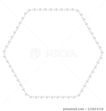 Silver snowflake line hexagon frame Silver snowflake line hexagon frame 123023110