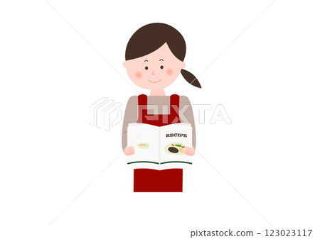 Woman choosing a recipe 123023117