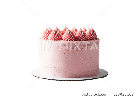 pink birthday cake on transparency background PNG 123023168