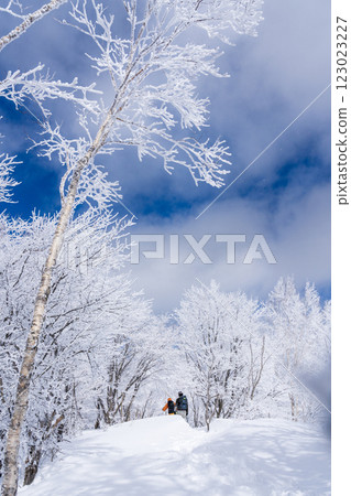 赤城山雪地徒步，欣賞閃閃發光的冰霜樹 123023227