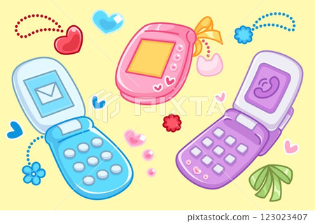 Y2k retro mobile phones set 123023407