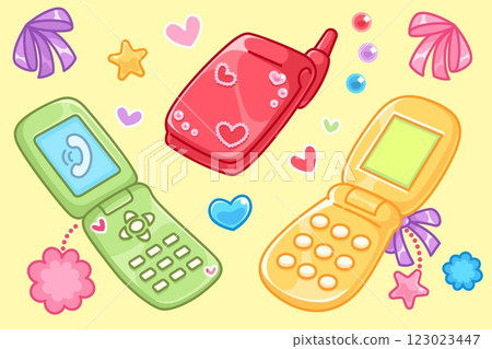 Y2k retro mobile phones set 123023447