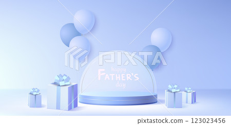Fathers Day banner with round stage 123023456
