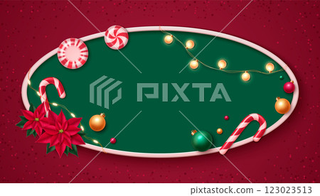 Merry Christmas 3d oval frame 123023513