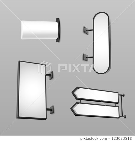 Signage mockup set with wall mounted designs 123023518