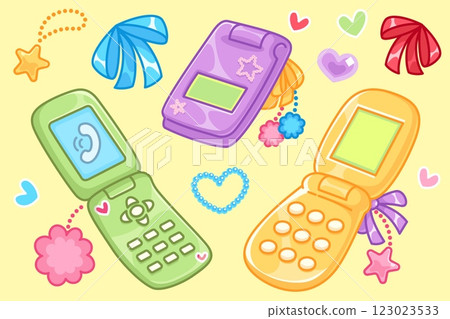 Y2k aesthetic mobile phones set 123023533