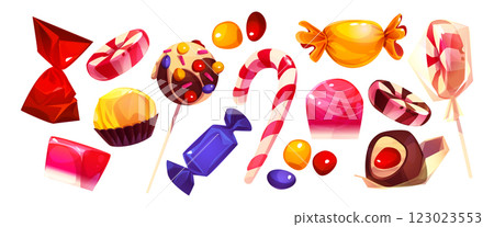 Candies set isolated on white background Candies set isolated on white background 123023553