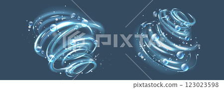 Bubble swirl effect with spiral luminous trails Bubble swirl effect with spiral luminous trails 123023598
