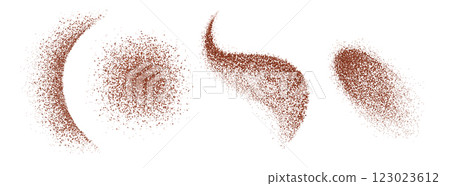 Red pepper powder dispersed in diverse shapes Red pepper powder dispersed in diverse shapes 123023612